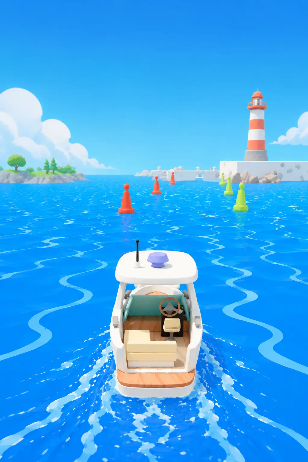 Navigation 3D dans un chenal balisé du jeu CapCôtier